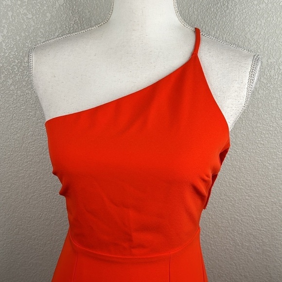 Lovers + Friends Orange One Shoulder Strap Front Slit Mini Dress Size XS - Picture 3 of 7